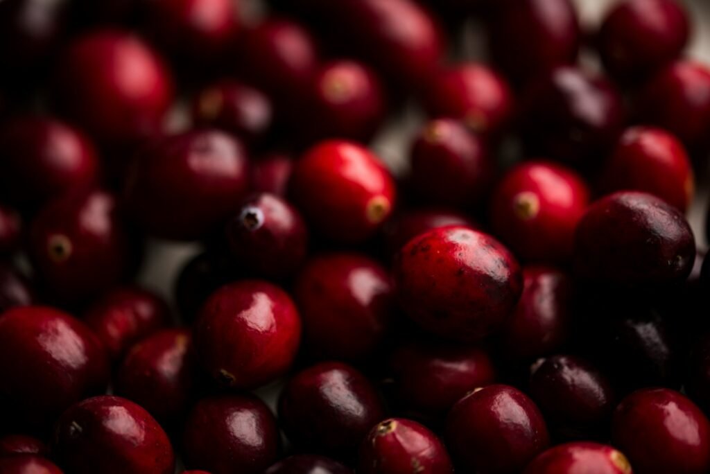 Close up look at cranberries